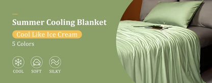 Cooling Ice Silk Summer Blanket – Lightweight Breathable Comforter for Hot Nights