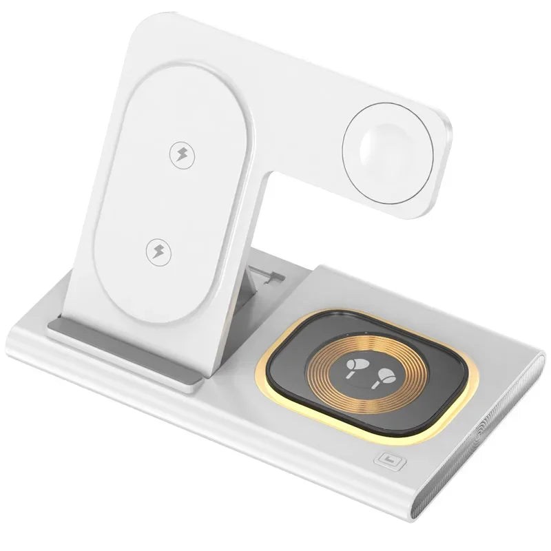 3-in-1 Wireless Charging Station with Foldable Phone Stand – Fast LED Charger for Samsung & Galaxy Buds
