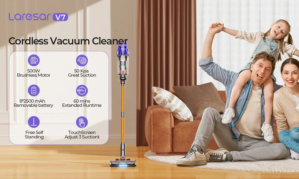 Laresar V7 Handheld Vacuum – Wireless Smart Cleaner for Home