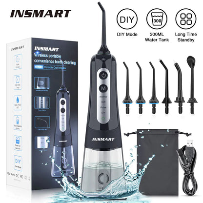INSMART Water Jet Floss – Waterproof Oral Irrigator for Teeth Cleaning & Whitening