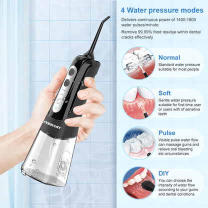 INSMART Water Jet Floss – Waterproof Oral Irrigator for Teeth Cleaning & Whitening