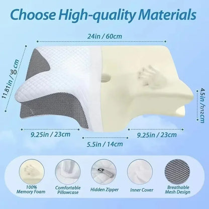 Ergonomic Memory Foam Cervical Pillow – Neck Pain Relief for Side Sleepers