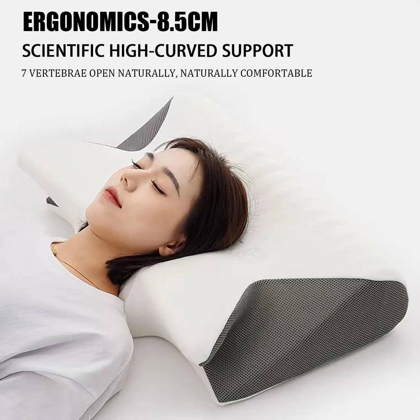 Ergonomic Memory Foam Cervical Pillow – Neck Pain Relief for Side Sleepers