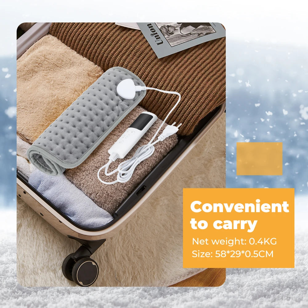 Electric Heating Pad 58×29cm – Personal Heated Blanket Mat for Feet, Back & Sofa Comfort – Safe Winter Warmer for Seniors