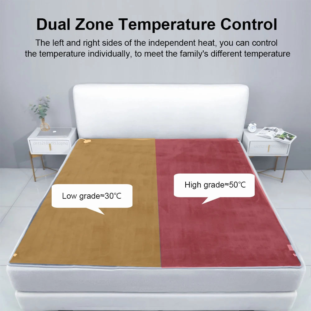 “Winter Electric Heated Mattress Pad – Safe Thermostat Body Warmer with EU Plug