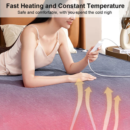 “Winter Electric Heated Mattress Pad – Safe Thermostat Body Warmer with EU Plug