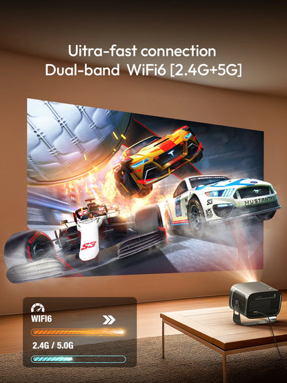 WiFi6 Smart LED Projector 4K Home Cinema
