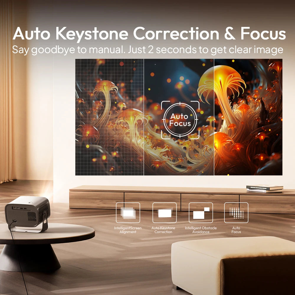 WiFi6 Smart LED Projector 4K Home Cinema