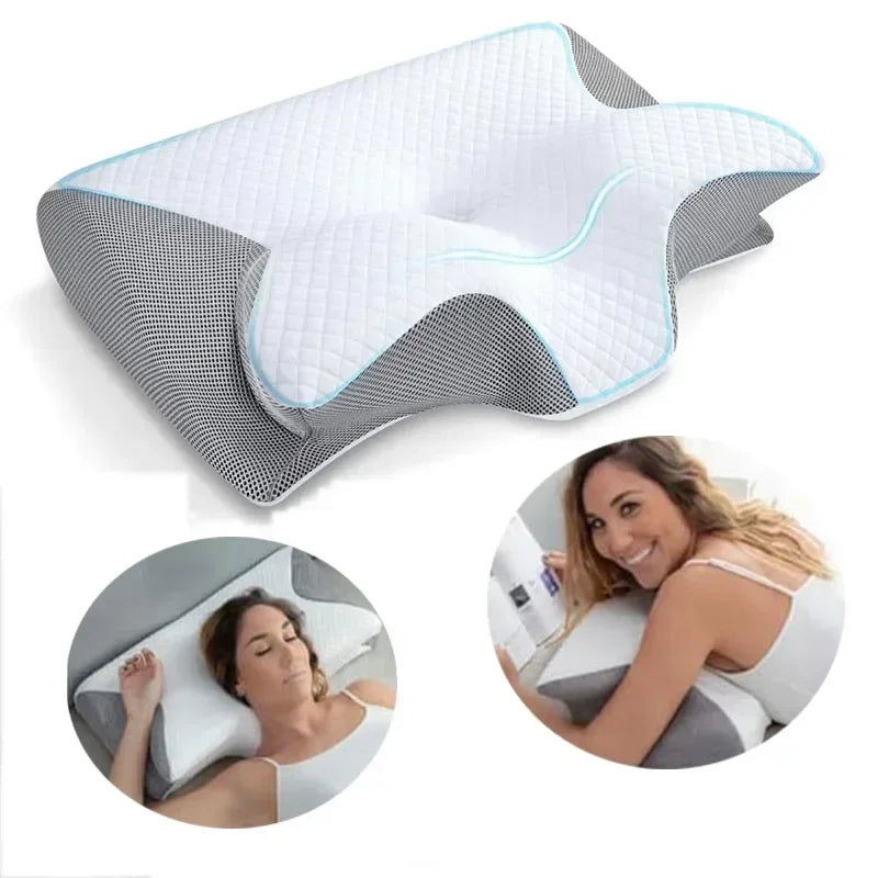 Ergonomic Memory Foam Cervical Pillow – Neck Pain Relief for Side Sleepers