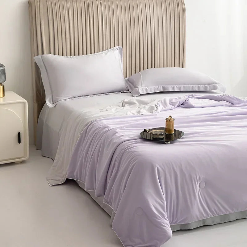 Cooling Ice Silk Summer Blanket – Lightweight Breathable Comforter for Hot Nights