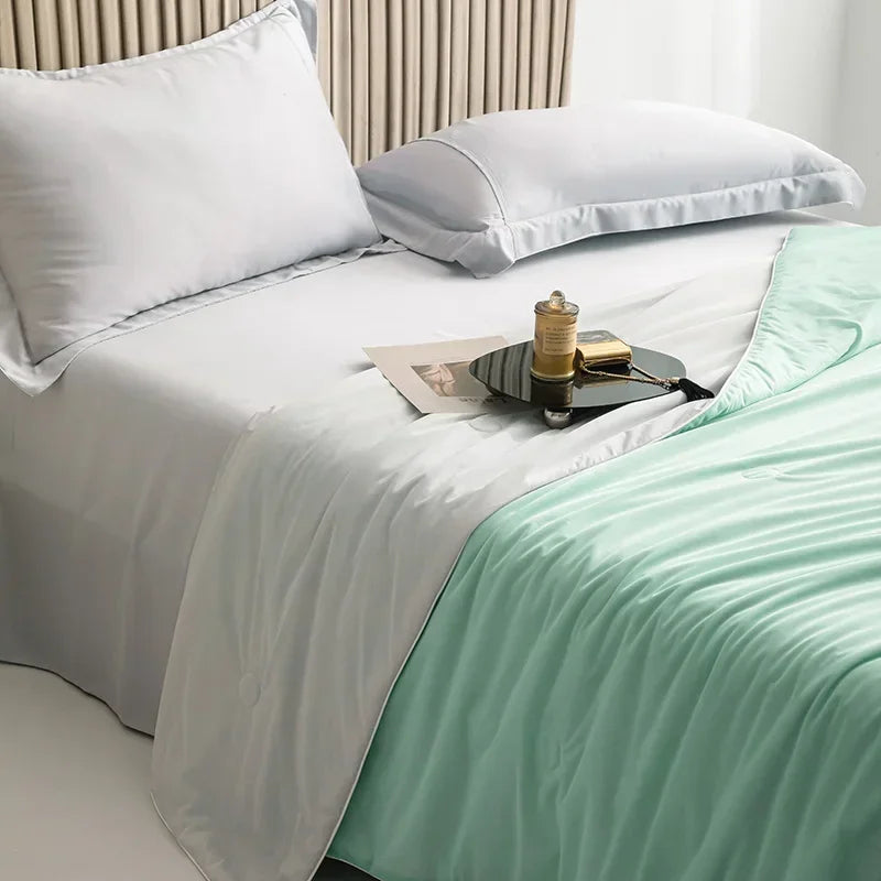 Cooling Ice Silk Summer Blanket – Lightweight Breathable Comforter for Hot Nights
