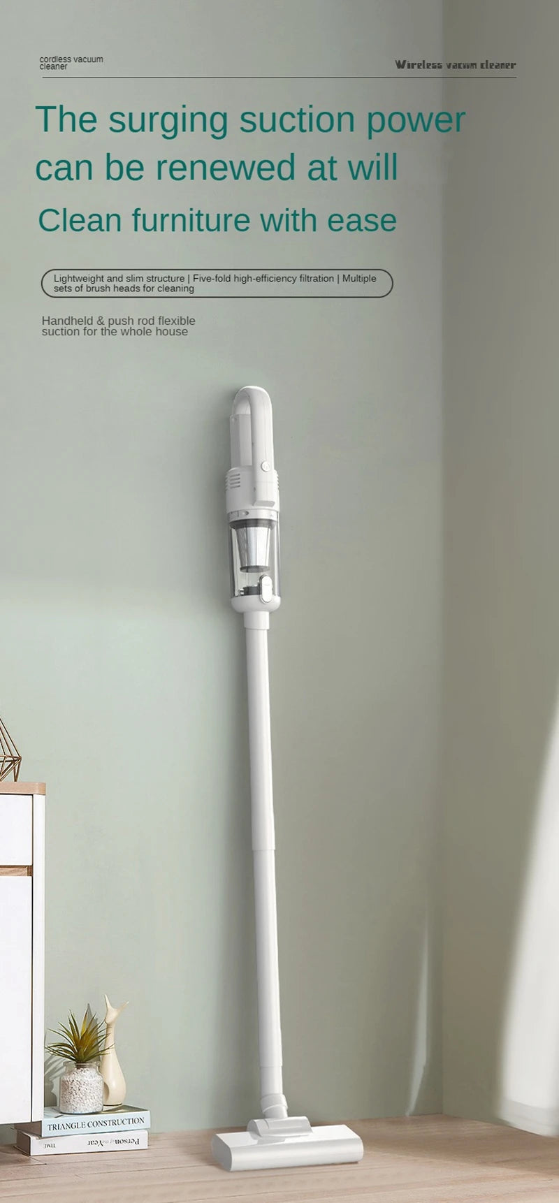 Cordless Handheld Vacuum Cleaner – 6500Pa Power for Home & Car