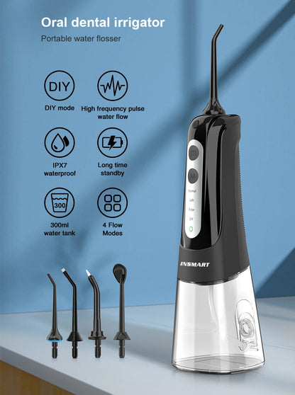 INSMART Water Jet Floss – Waterproof Oral Irrigator for Teeth Cleaning & Whitening