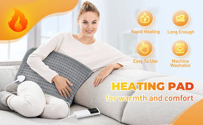 Electric Heating Pad 58×29cm – Personal Heated Blanket Mat for Feet, Back & Sofa Comfort – Safe Winter Warmer for Seniors