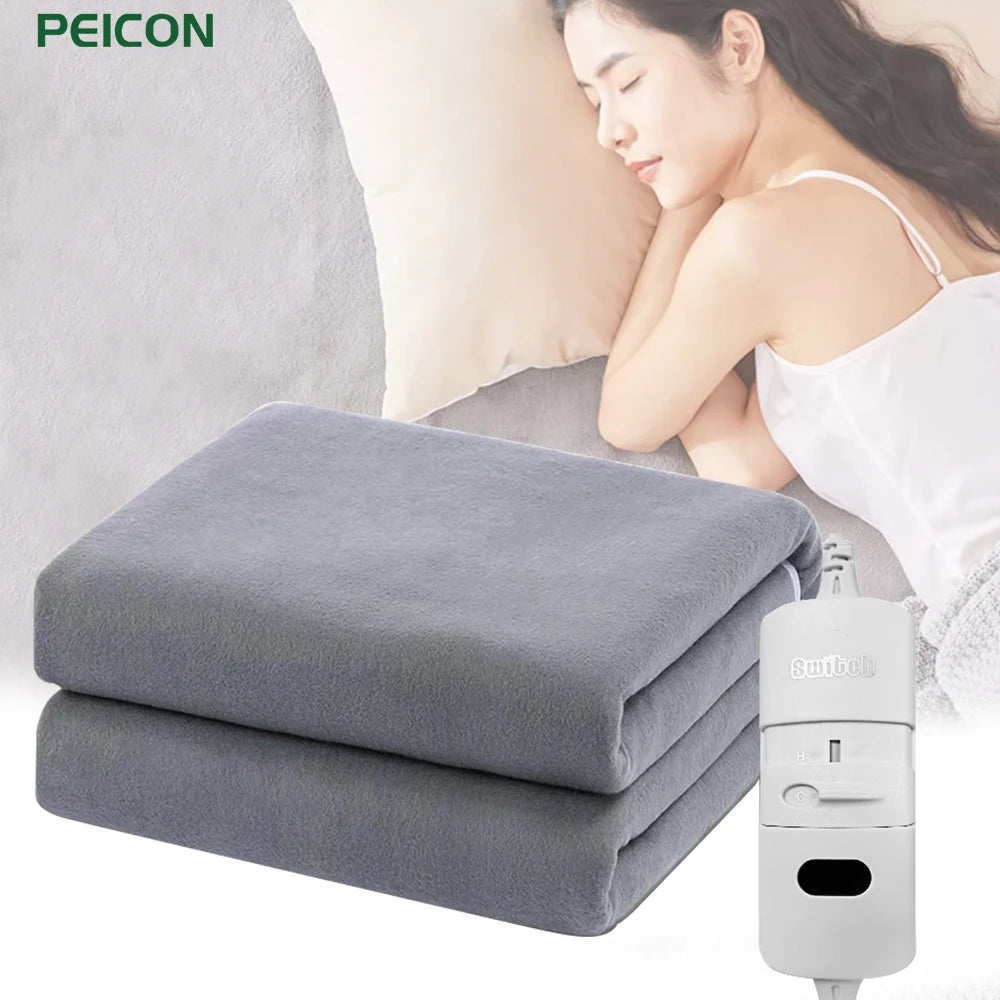 “Winter Electric Heated Mattress Pad – Safe Thermostat Body Warmer with EU Plug