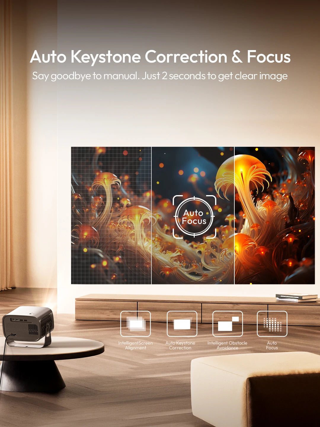 WiFi6 Smart LED Projector 4K Home Cinema