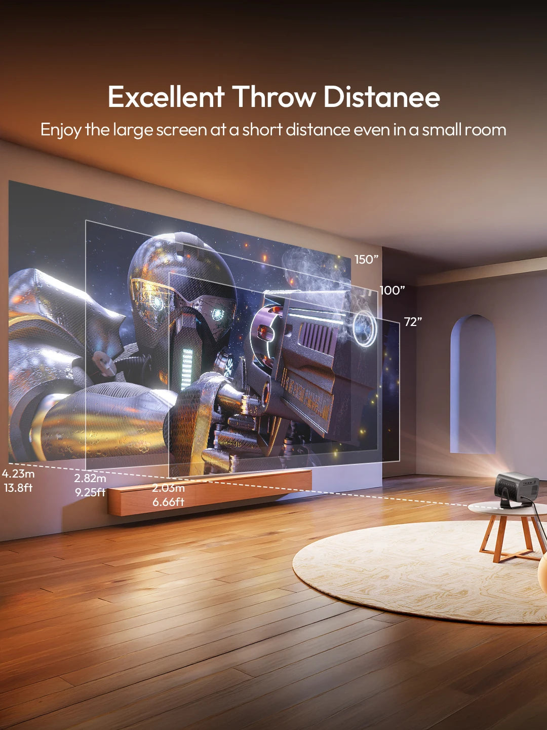 WiFi6 Smart LED Projector 4K Home Cinema