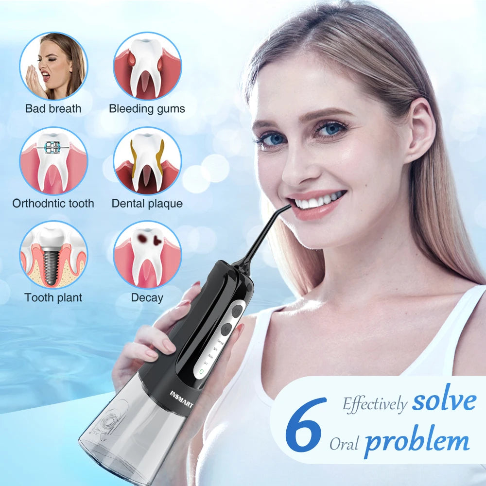 INSMART Water Jet Floss – Waterproof Oral Irrigator for Teeth Cleaning & Whitening