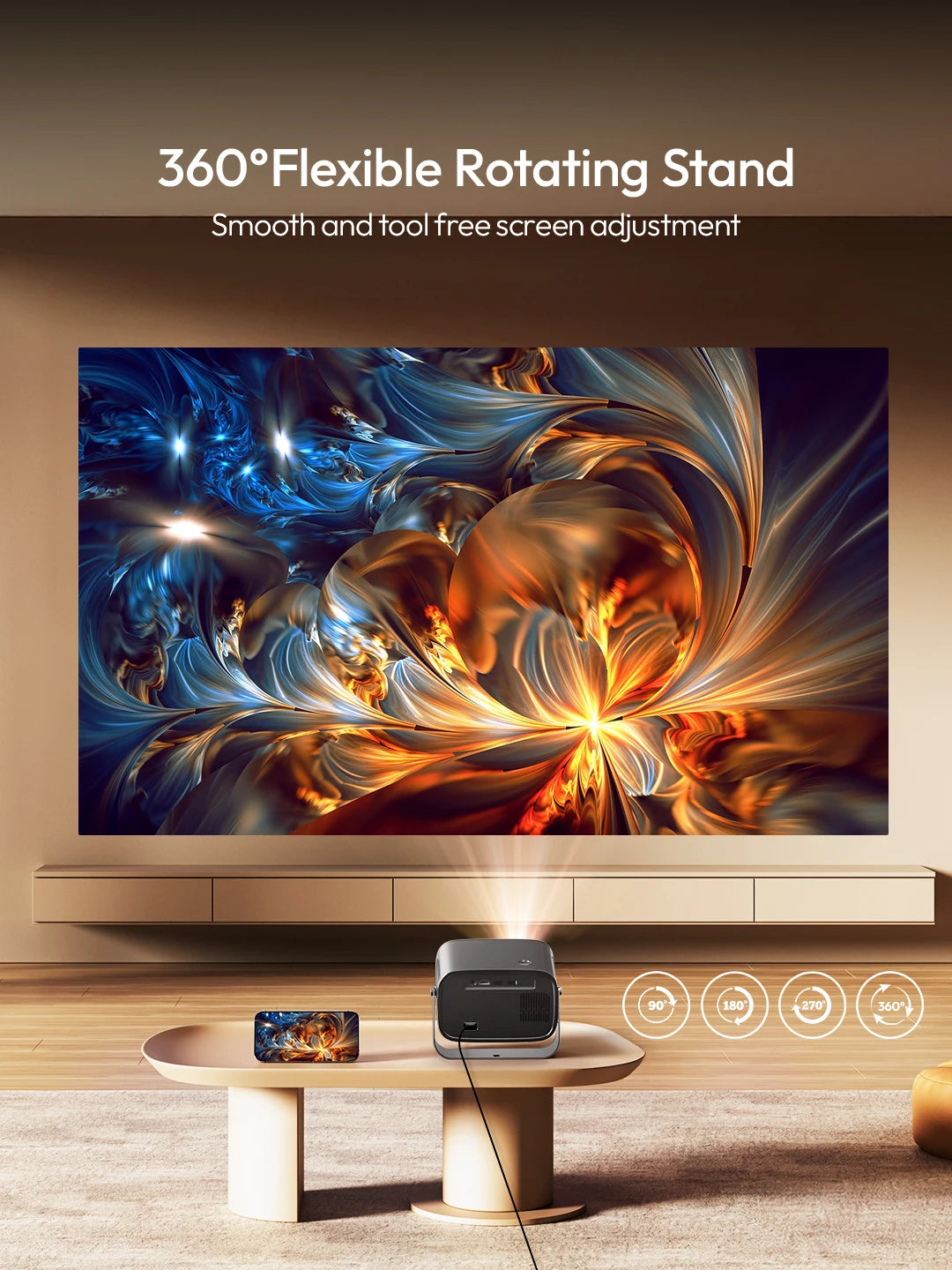 WiFi6 Smart LED Projector 4K Home Cinema