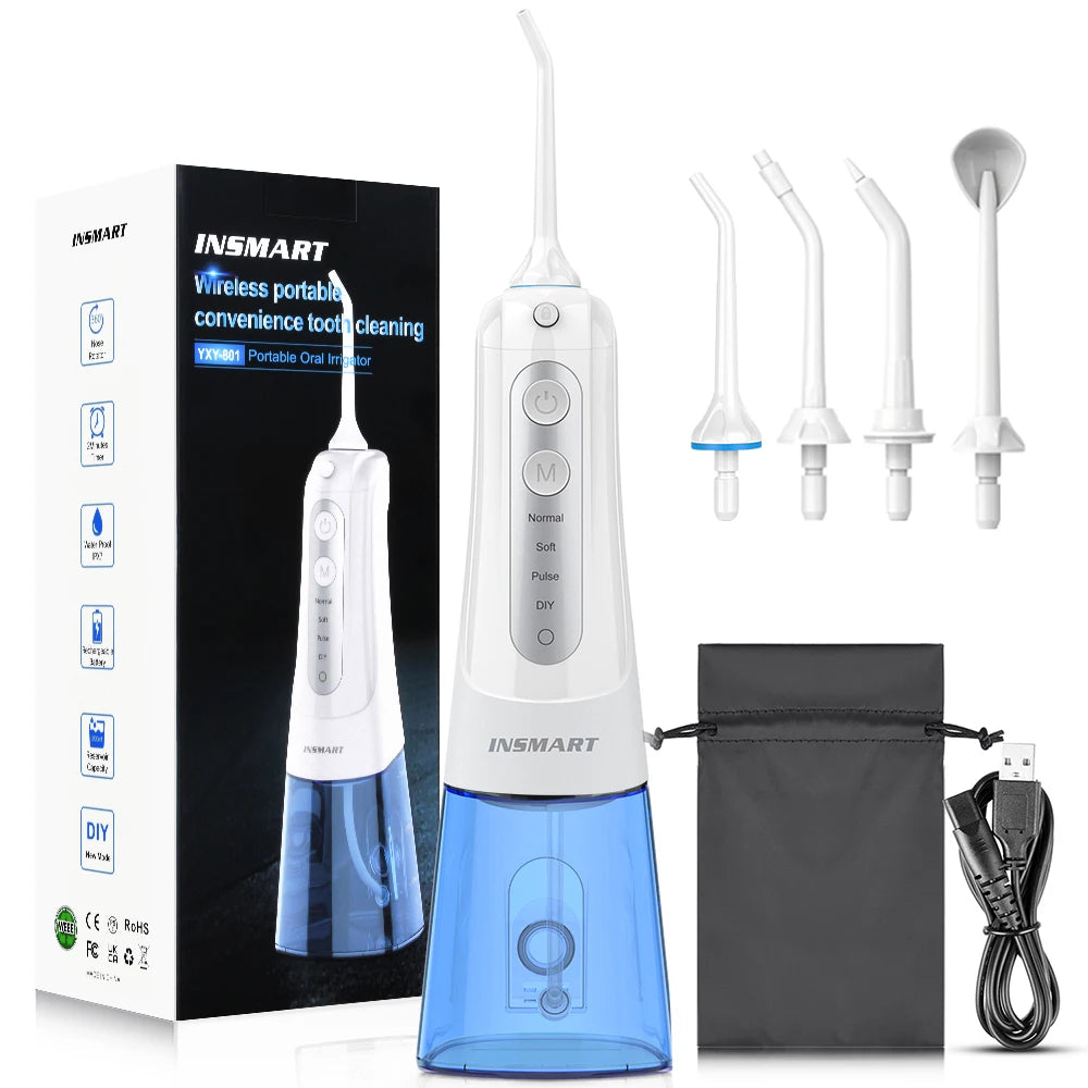 INSMART Water Jet Floss – Waterproof Oral Irrigator for Teeth Cleaning & Whitening