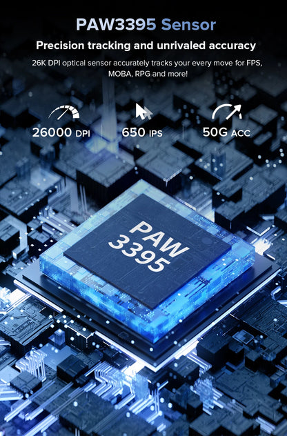 Ergonomic Wireless Precision Mouse – Lightweight 63g with Charging Dock